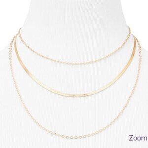 NEW! Claire's Multi Strand Gold-tone Layered Snake Necklace! Three chain types!